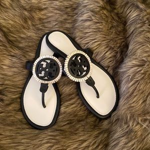 Tory Burch Black and White Sandals